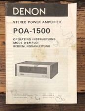 Denon POA-1500 Amplificatore Proprietario / Manuale Utente *Originale*