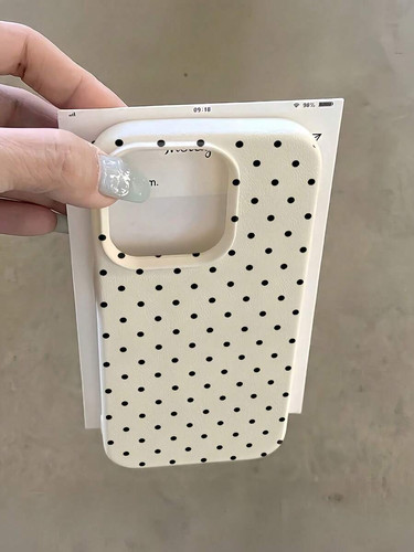 Coque téléphone pois blanc - pois,