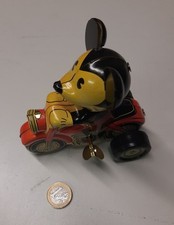 TOPOLINO,MICKEY MOUSE,DISNEY,TOPOLINO SU TRICICLO A MOLLA+ CHIAVE ,FUNZIONANTE !
