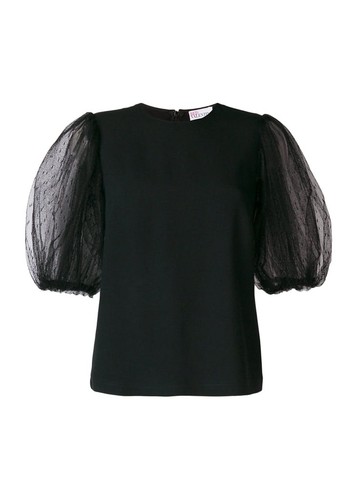 Top crepe rosso - valentino, nero