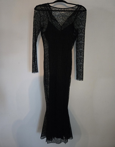 Maxi abito zara nero pizzo - zara,