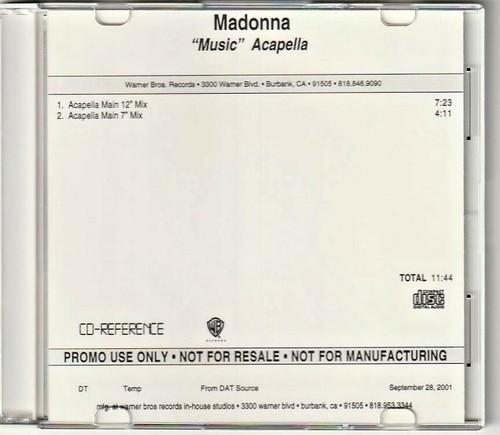 Madonna music acapella - ”,