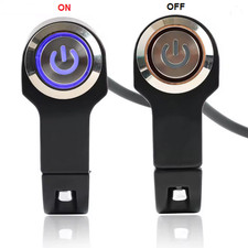 INTERRUTTORE ON/OFF NERO MANUBRIO MOTO - RETRO ILLUMINATO LED BLU