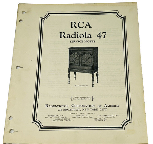 1929 rca radiola note di - 47,