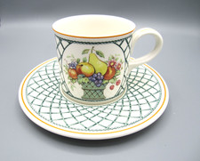 Tazza da tè e piattino Villeroy & Boch modello cestello verde bianco caffè 11 once (515)