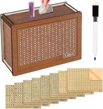 Salvadanaio in Legno Con Obiettivi, Salvadanaio con Contatore, Riutilizzabile