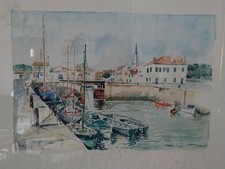 TATAVE AQUARELLE DU PORT D ARS