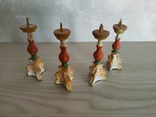 4 piccoli candelieri in legno laccati 700/800 XVIII/XIX