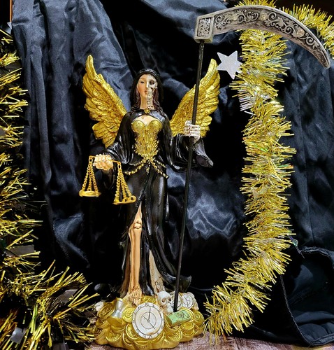 Statua santa muerte nera - muerte,