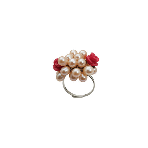 Anello romantico con perle - con,