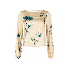 Blusa donna in raso con stampa floreale Rinascimento