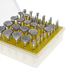 SET 50pz FRESE DIAMANTATE piatte PER DREMEL VARI MODELLI - MINI UTENSILI MOLETTE