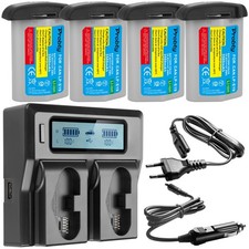 LP-E19 Battery + LCD Dual Slot Fast Charger for Canon EOS 1DX / 1D X Mark II / 1