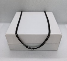 COLLANA CUBANA UOMO DONNA UNISEX NERO ACCIAIO INOSSIDABILE 50CM