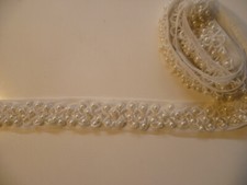 PASSAMANERIA BORDURA BORDO SU TULLE PERLINE BIANCO H 3 CM X 1,5 MT SARTORIA