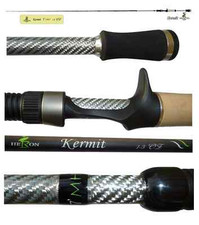 canna bait casting heron kermit 7' 1-3 oz pesca bass mare spigola luccio perca