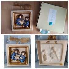 Vintage Formella Quadro Angeli blu Thun 24 cm ceramica