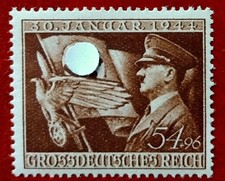 Francobollo Impero tedesco DR presa del potere Adolf Hitler 1944 Reichsadler