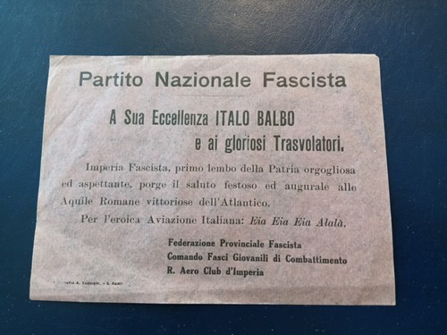 Volantino trasvolata atlantica - trasvolata,
