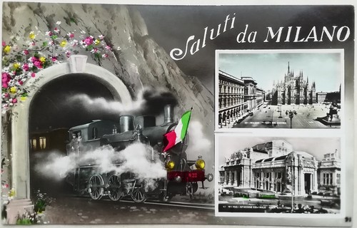 Cartolina saluti milano - saluti, da