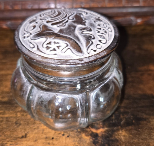 Vintage avon glass vanity jar - vintage,