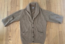 Cardigan uomo William Lockie for Ben argento collo scialle capelli cammello taglia media