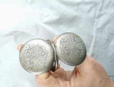 VINTAGE OROLOGIO DA TASCA ARGENTO DOPPIA CASSA PER RESTAURO ANCRE LINGE DROITE