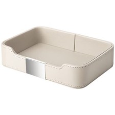 SANZIE Vassoio di lusso in pelle da scrivania, organizer decorativo per (b8J)