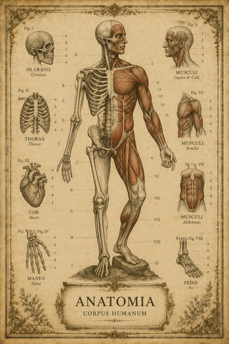 Poster anatomico vintage - 9.,