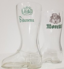 2 Vecchi Bicchieri birra Stivale PEDAVENA MORETTI castello