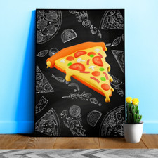 Poster Pizza — Poster Cucina Alimentare 3D in Plastica, Lavagna Foto Arte