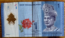 ?? Banconota 1 Ringgit Malesia P 51 polimero ottime condizioni fuori circolazione