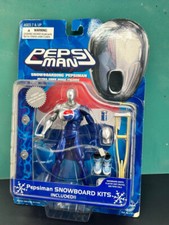 Pepsi Man Ultra Free Pose Action Figure PEPSIMAN Blu Snowboard Kit Usato F/S
