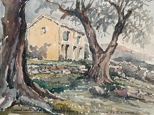 Paesaggio case alberi - di,