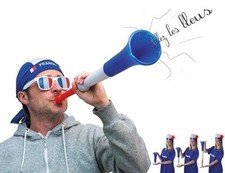 Grande Tromba Vuvuzela France 59 cm Potenza Blu Bianco Rosso. Accessorio (R7e)