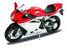 SPEDIZIONE LAMPO MV Agusta F4 rosso-argento Welly modello moto 1:10 NUOVO & IMBALLO ORIGINALE