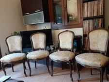 4 POLTRONCINE SEDIE IN NOCE E