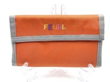 VINTAGE 80 Ages ORIGINAL FENDI WALLET PINK -ORANGE PORTAFOGLIO ORIGINALE # QB