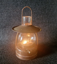 LANTERNA IN METALLO RAME STILE LUME A OLIO  ROSE HONG KONG A BATTERIA VINTAGE 