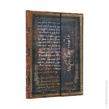 Paperblanks 2026 12 mesi Michelangelo scrittura settimanale midi verso diario rigido