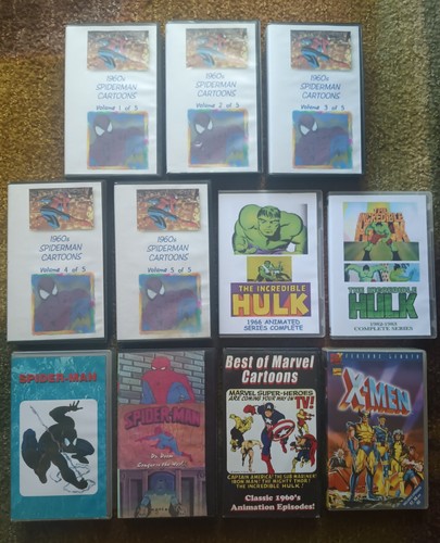 Marvel cartoon vhs dvd lot - cartoon,
