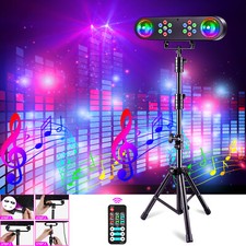 Set Luci per Feste DJ Sistema di Illuminazione LED con Treppiede Telecomando IR Discoteca Effetto Luce