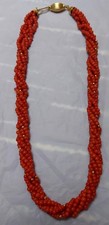 Collana Torchon di Vero Corallo Rosso Sardo e oro 18kt.