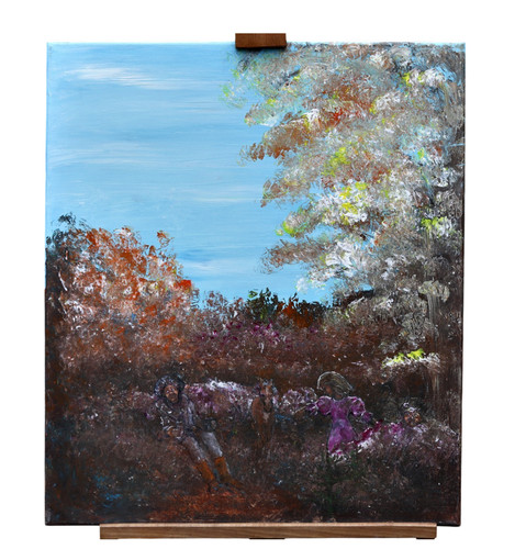 Figure con asini paesaggio - con,