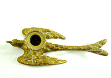 ANTICA BUGIA PORTA CANDELA A FORMA DI UCCELLO RONDINE ? OTTONE