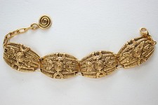 Bracciale-Bronzo Dorato-firmato Buffet Francia Vintage