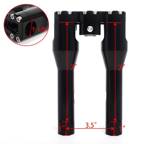 Riser manubrio nero - 7'',