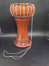 Tamburo vintage Doumbek testa di pelle di serpente fatto a mano sud-est asiatico