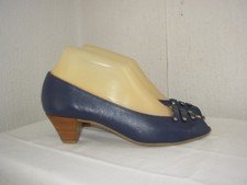 Scarpe Col Tacco In Pelle Blu P.37 (Piccolo 37)