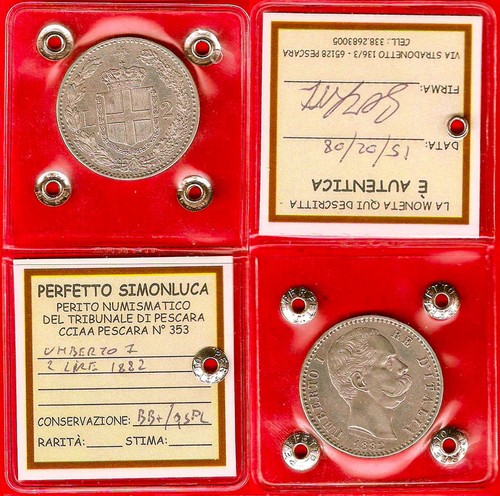 Lire 1882 stemma periziato - 2,